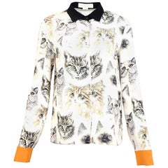 Stella McCartney Silk Cat Print Wilson Blouse Sz IT42