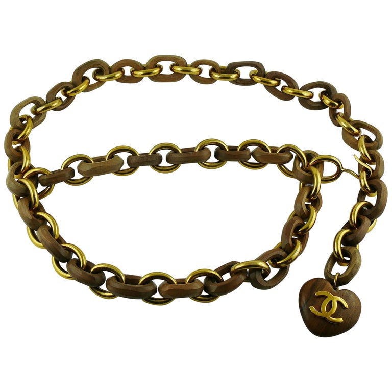 Vintage Iconic CHANEL Charms Chunky Bracelet For Sale at 1stDibs