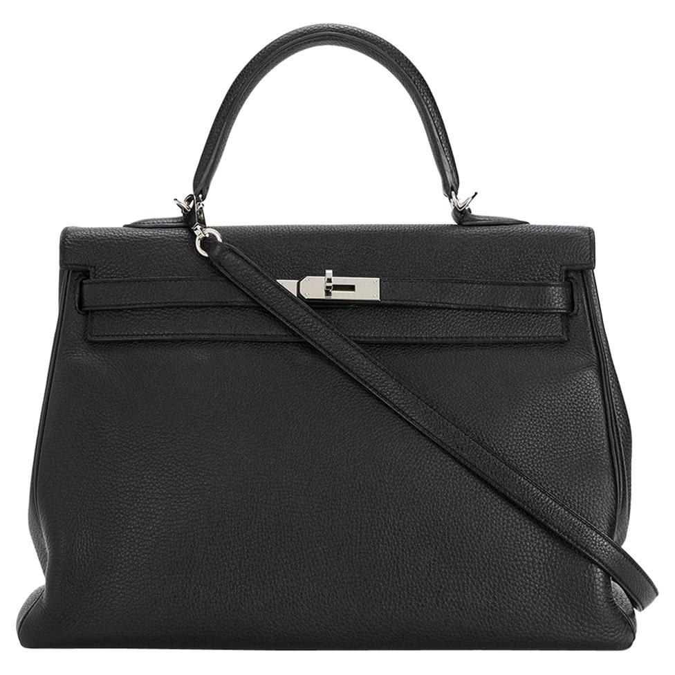 Hermes Black Togo Leather 35cm Kelly Bag