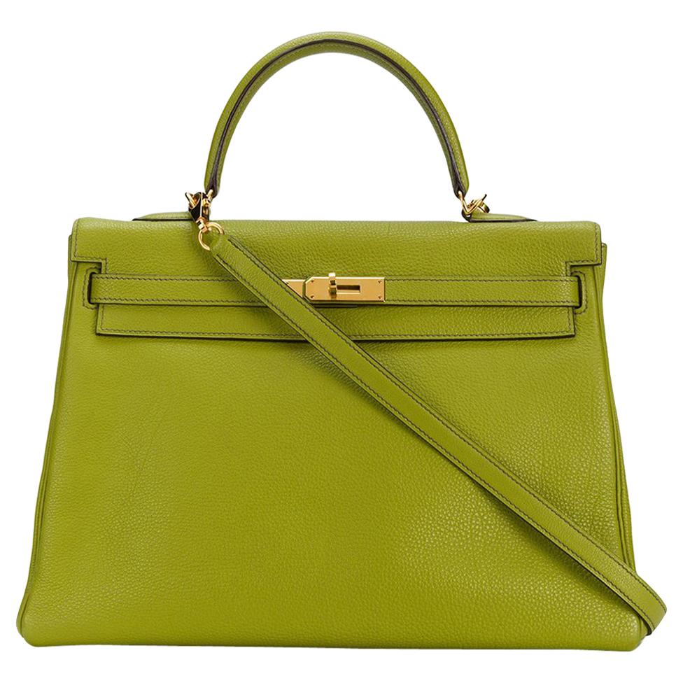 Hermes Vert Anis Togo Leather Kelly Bag