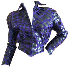 Thierry Mugler "Insect" Collection Suede and Patent Leather Jacket