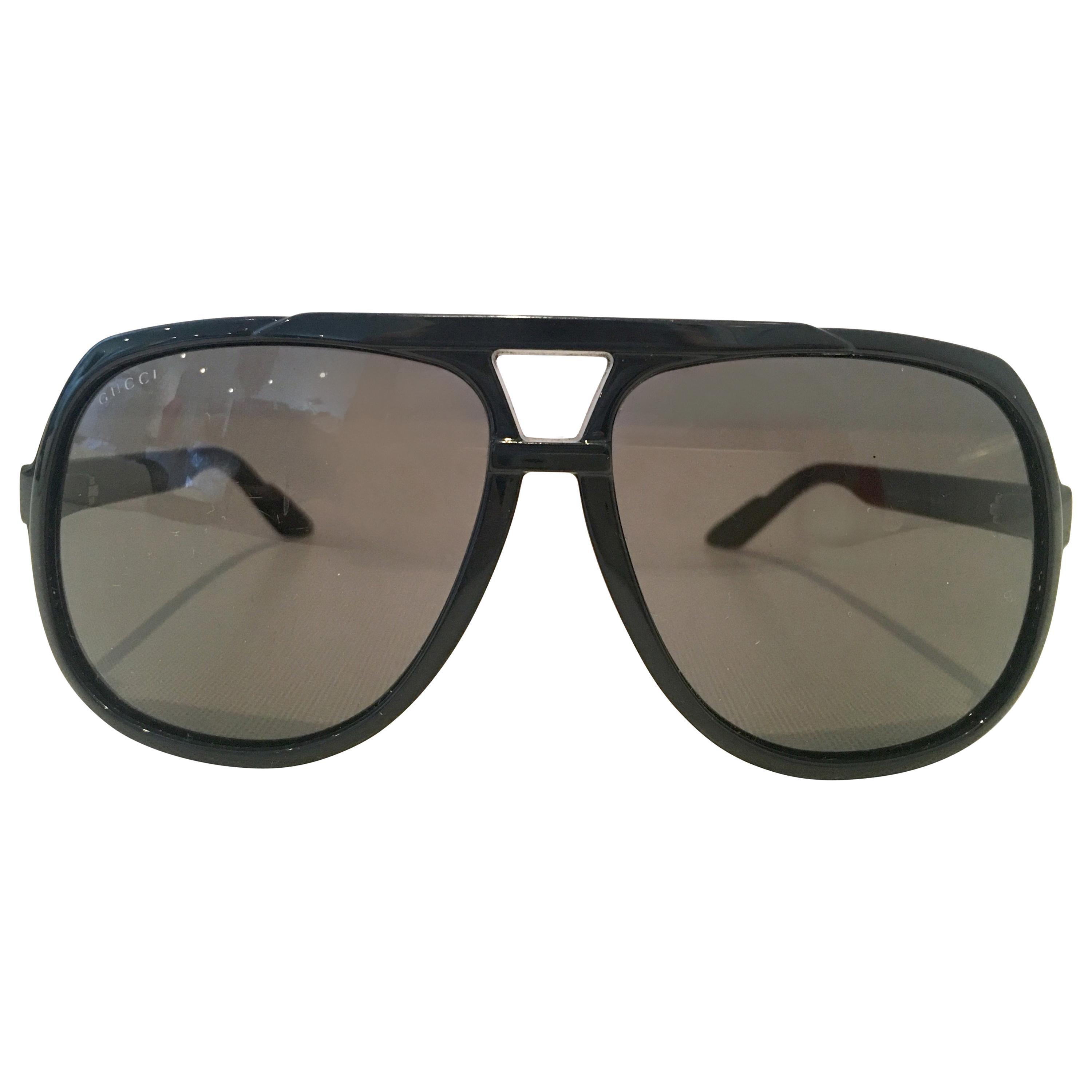 21st Century 60'S Style Gucci Racing Strip "G" Logo Aviator Sunglasses