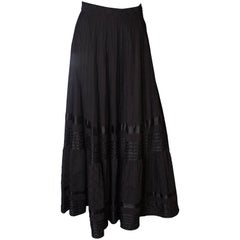 A Vintage 1970s Long Black Mexicana Skirt