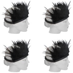 Boho chic 4 Piece feather headband set 