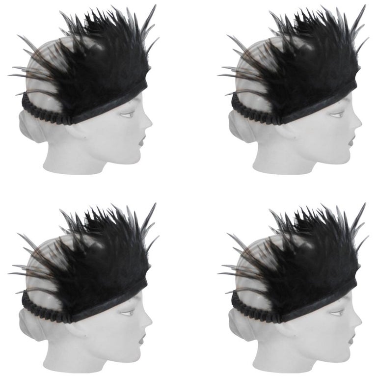 Boho chic 4 Piece feather headband set  For Sale