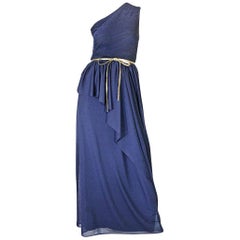 Museum Held 1973 Givenchy Haute Couture Dress & Caped Shawl