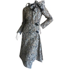Cardinali Silk Brocade Evening Dress with Attached Scarf 1973