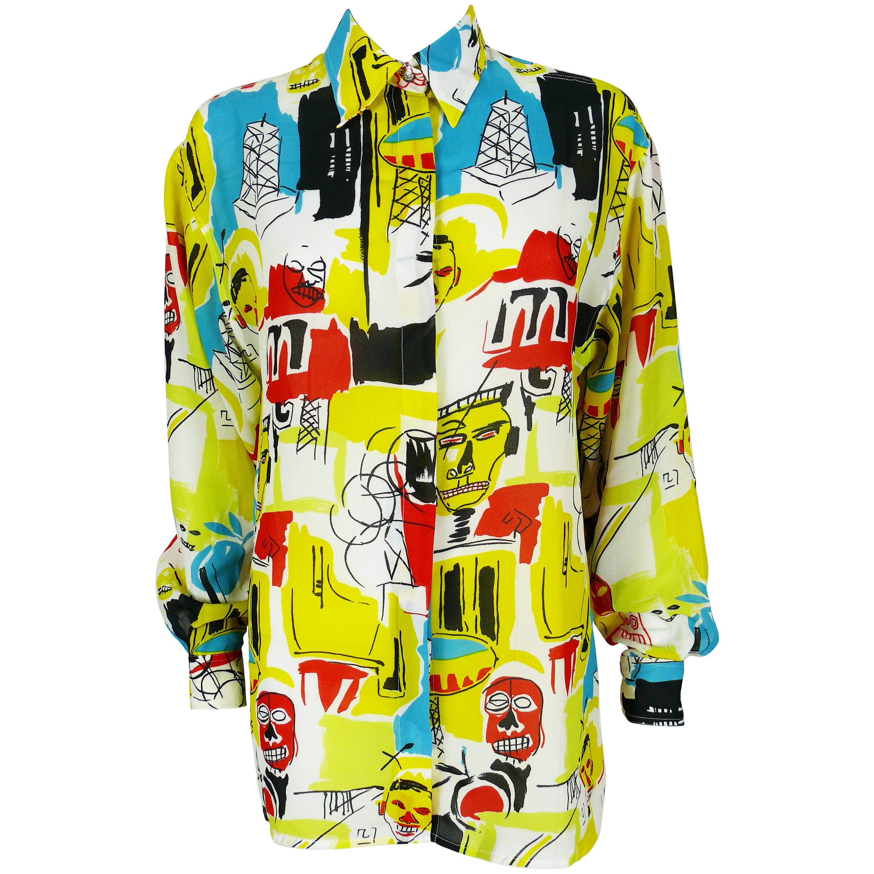 Versace Jeans Couture Vintage Basquiat Inspired Print Shirt