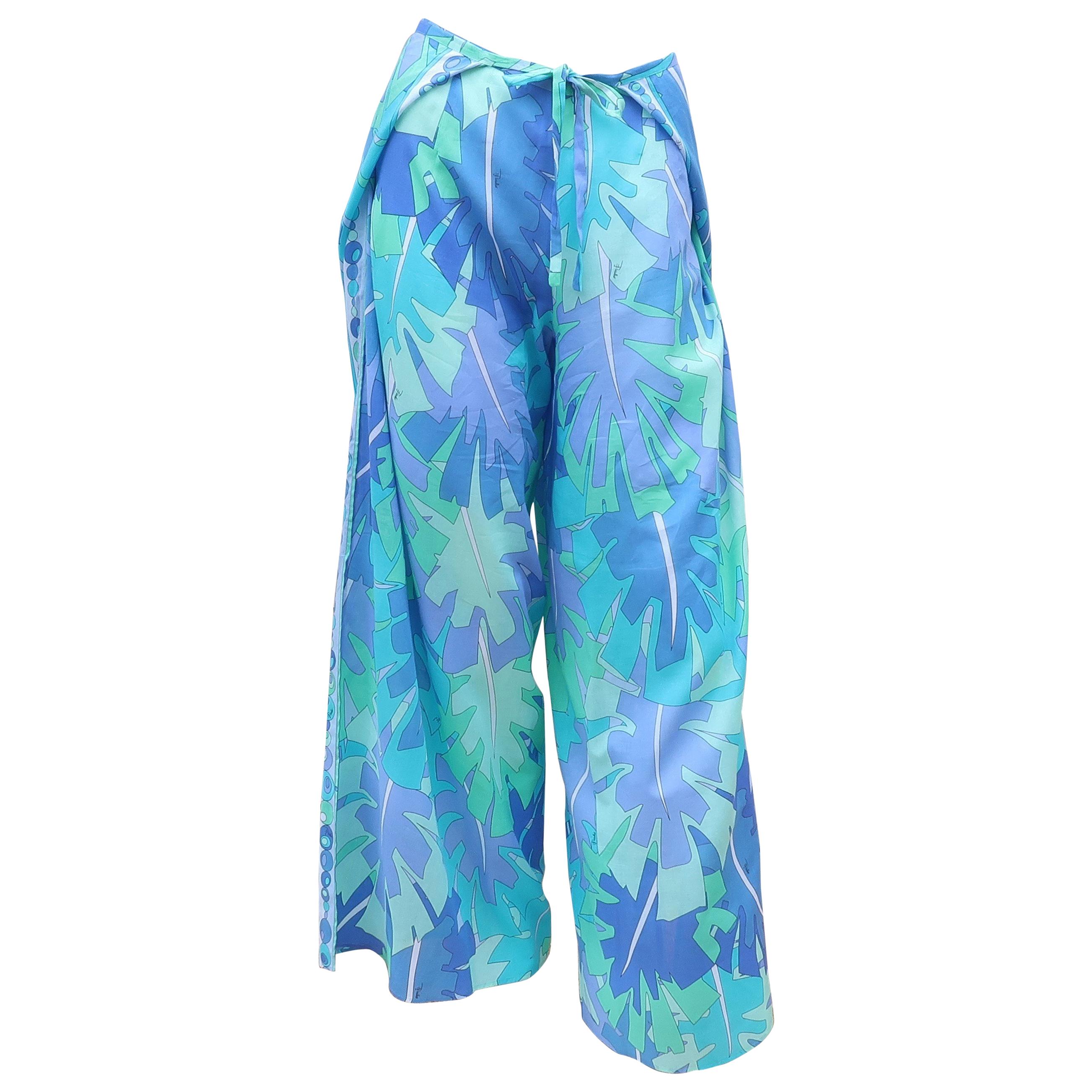 Pucci Psychedelic Print Wrap Cover Up Lounge Pants