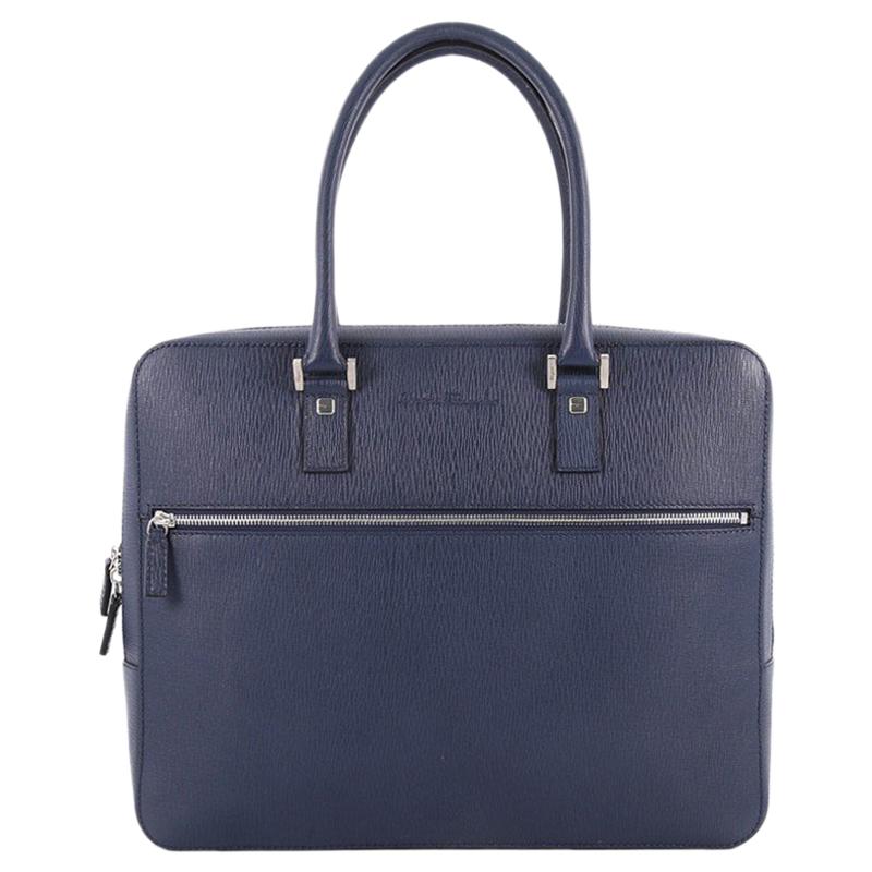 Salvatore Ferragamo Zip Around Briefcase Leather Medium