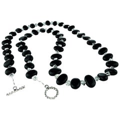 Gemjunky Sophisticated Black Onyx and Crystal Necklace