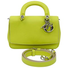 CHRISTIAN DIOR 'Be Dior' Bag in Acid Green Color Taurillon Leather