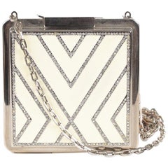 Valentino Garavani Haute Couture White Enamel Evening Bag 2001