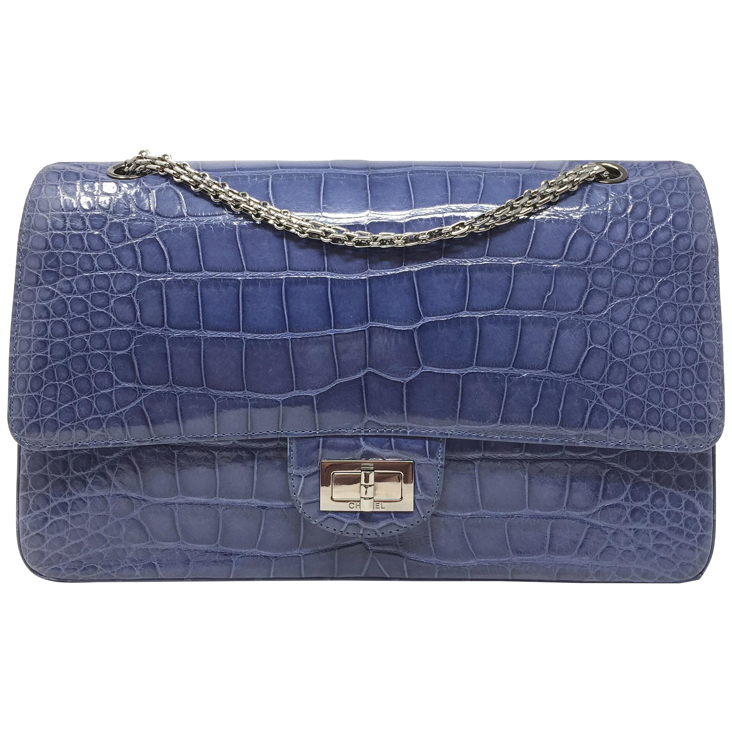 Chanel Bag Blue Shine Crocodile 2.55 Reissue Double Flap Timeless Bag, 2012