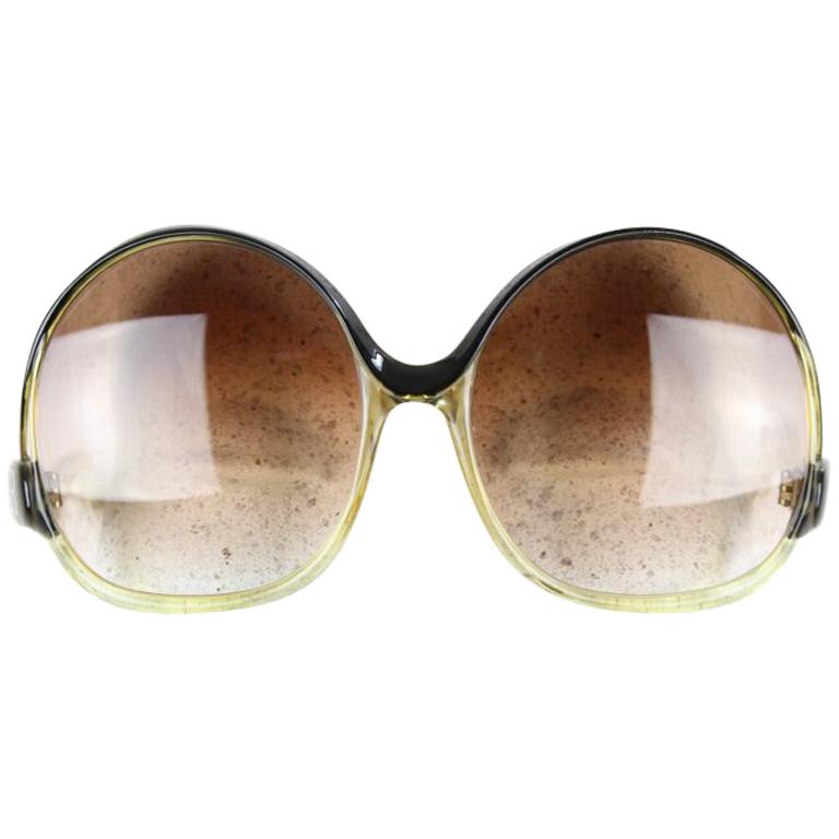 Balenciaga Black & Clear Oversized Sunglasses Model 7697 Original Sleeve, 1970s