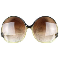 Gafas de sol oversize negras y transparentes Balenciaga Modelo 7697 Funda original, años 70