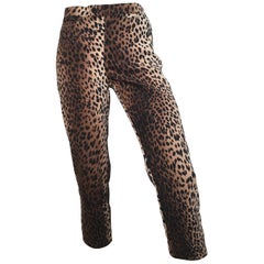 Used MOSCHINO Cheetah Print Capri Pants Size 8.