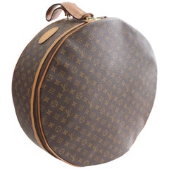 Louis Vuitton Boite Chapeaux Hat Box 50cm XL Round Monogram Travel Bag 1970s at 1stdibs