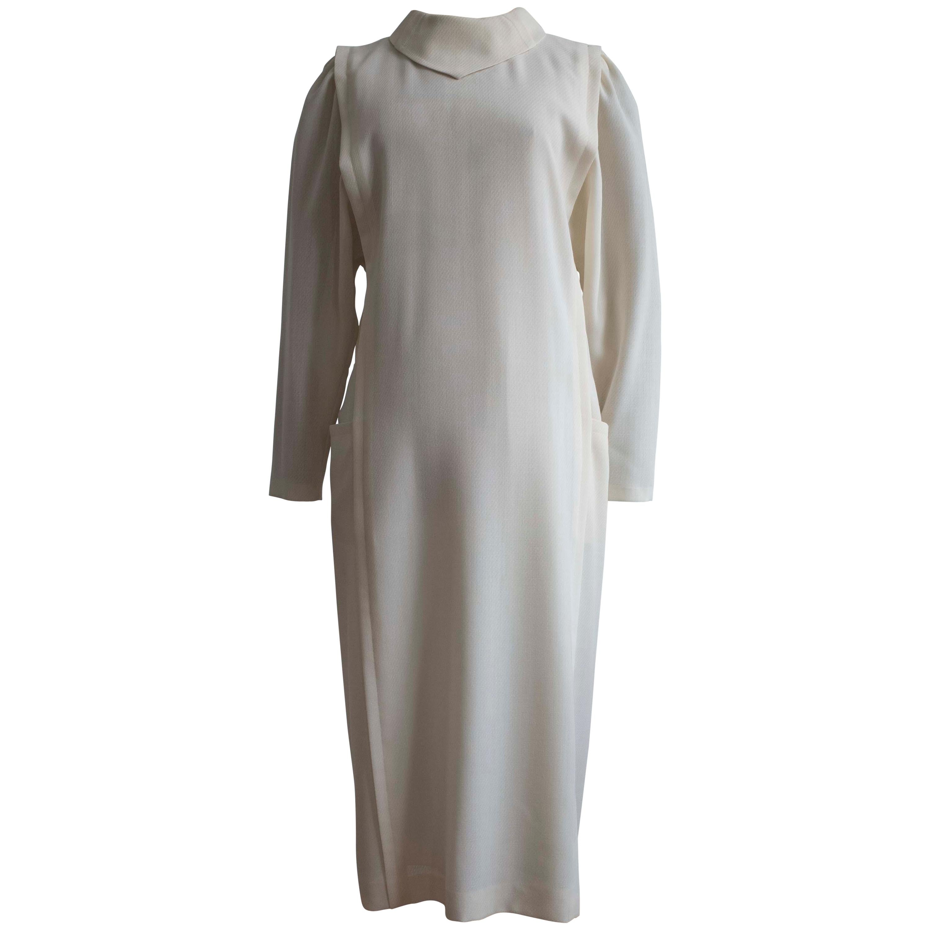 1960s Cream Wool Dress For Sale
