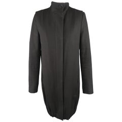 HELMUT LANG Size M Black High Collar Vest Layer Coat