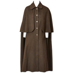 Yves Saint Laurent Loden Wool Gendarme Cape