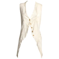 Vintage Ann Demeleumesteer Creme Eyelet Silk Vest