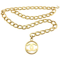 1992 Chanel Chunky Logo Chain Belt 