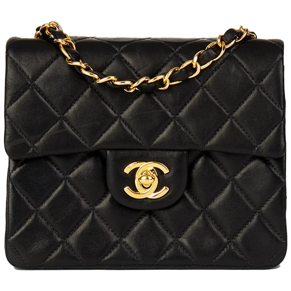 2000 Chanel Black Quilted Lambskin Mini Flap Bag