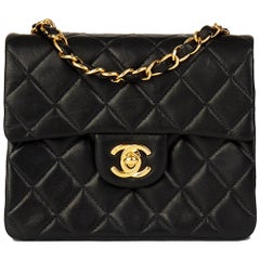 Vintage 2000 Chanel Black Quilted Lambskin Mini Flap Bag