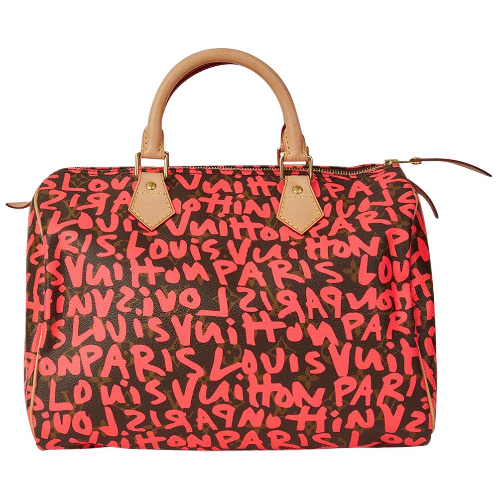 Louis Vuitton Coated Monogram Canvas Stephen Sprouse Pink Graffiti Speedy 30 Bag