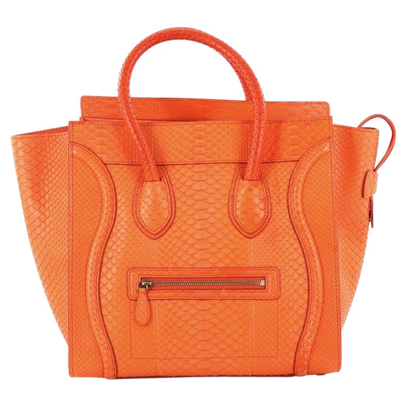 Celine Luggage Handbag Python Mini