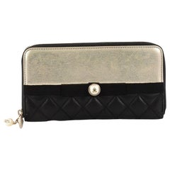 Chanel Pearl Zip Wallet Lambskin Long