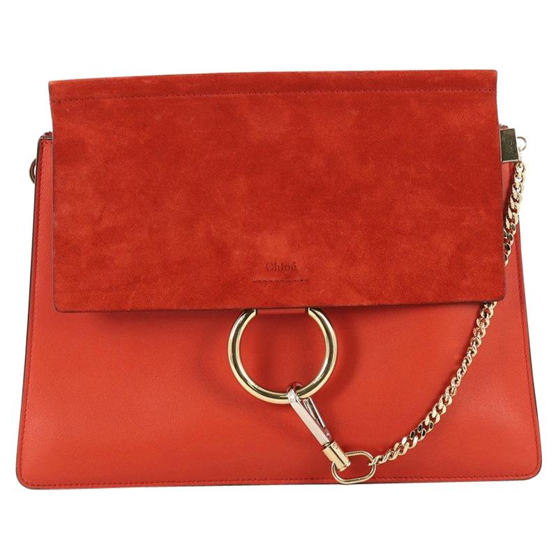 Chloe Faye Shoulder Bag Leather and Suede Medium