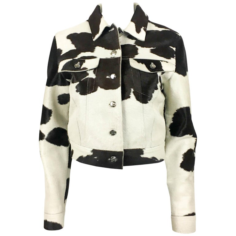 Fendi Numbered Cow Print Calf Hair Jacket - 1990s at 1stdibs