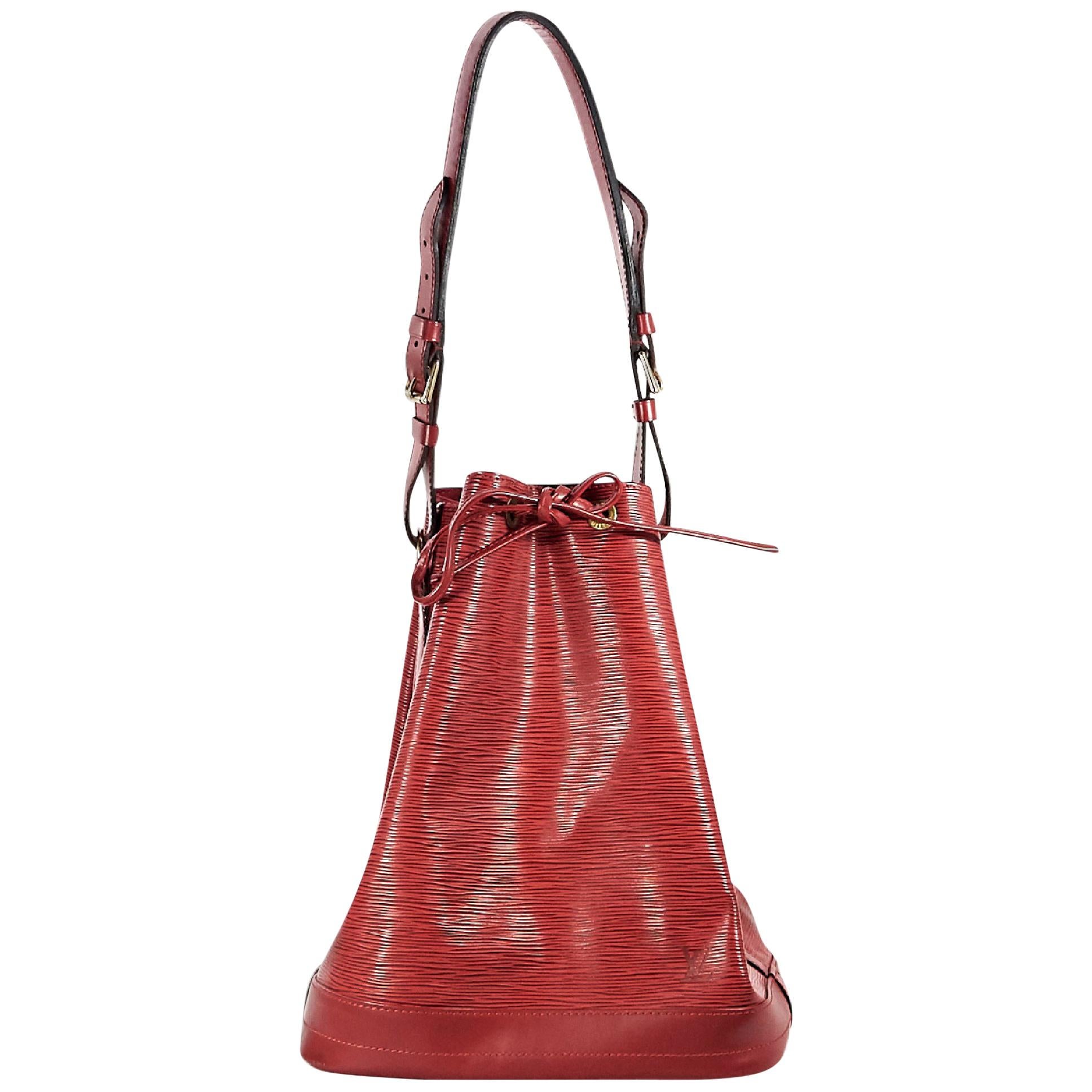 Red Louis Vuitton Epi Noe GM Bucket Bag