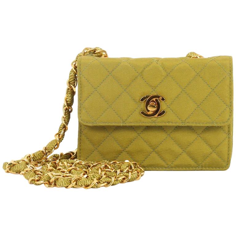 Chanel Vintage Square Flap Bag Quilted Fabric Mini at 1stDibs