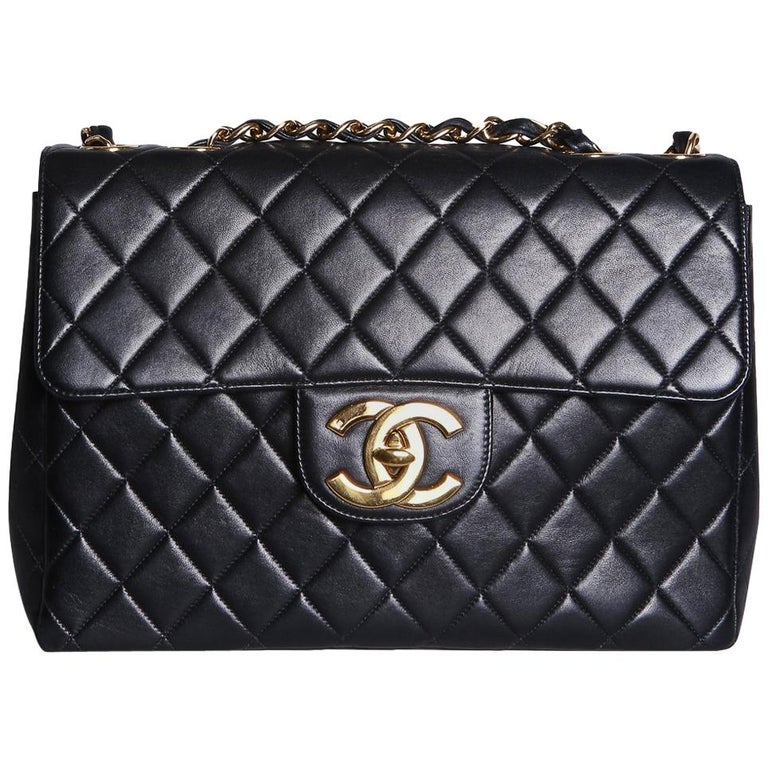 large chanel quilted flap bag