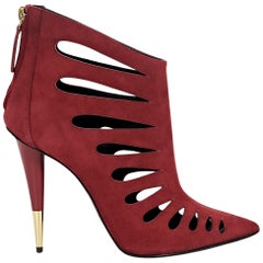 Red Giuseppe Zanotti Suede Ester Ankle Boots