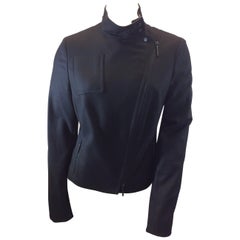 Akris Black Wool Zip Up Jacket