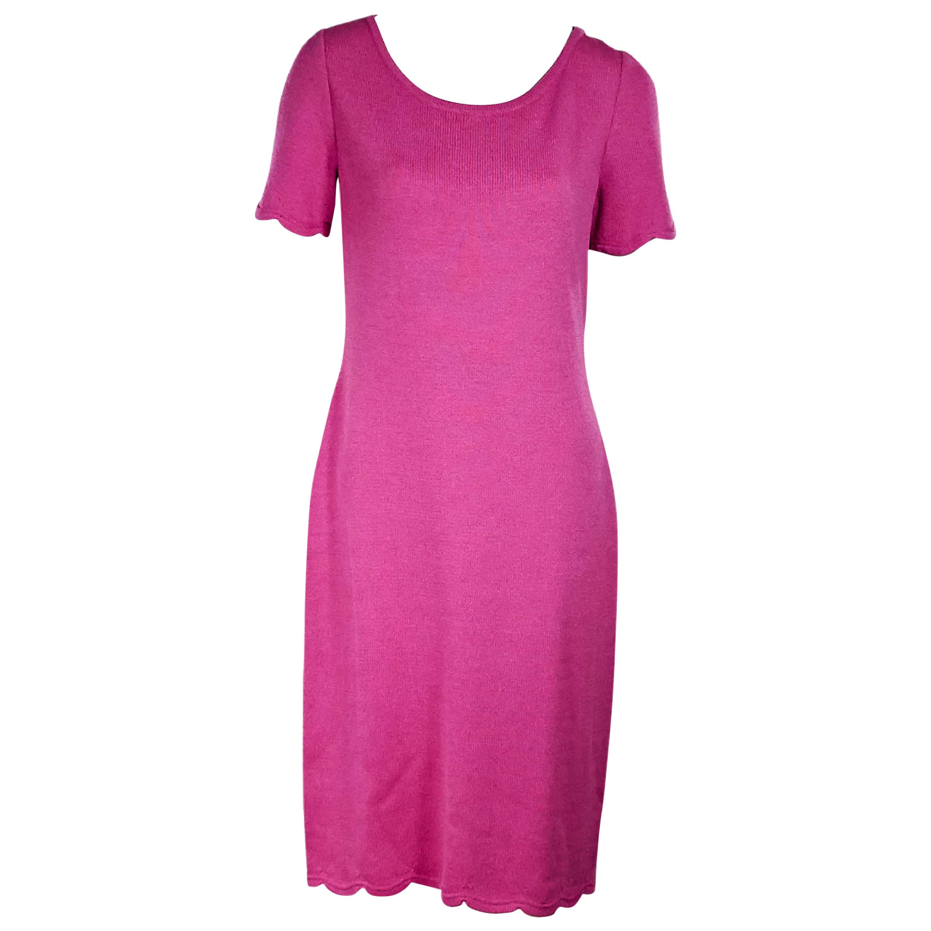 Pink St. John Knit T-Shirt Dress