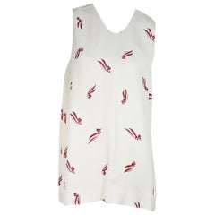 White & Red Marni Printed Sleeveless Top