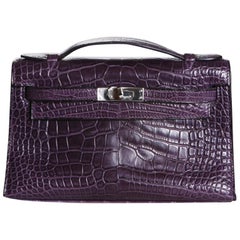 Hermes Purple Croc Pochette, 2008