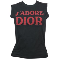 Christian Dior J'Adore Dior Logo T-Shirt in Black, AW 2001, Size 8 US