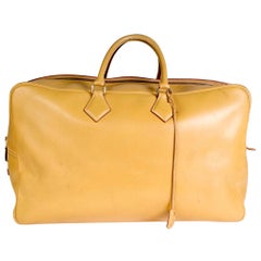 Hermes Victoria Bag in Mustard Yellow Leather, 1993