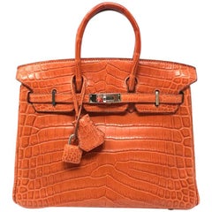 Hermes Sac Birkin 25 Crocodile Niloticus Mat "Sanguine" Leather, 2012