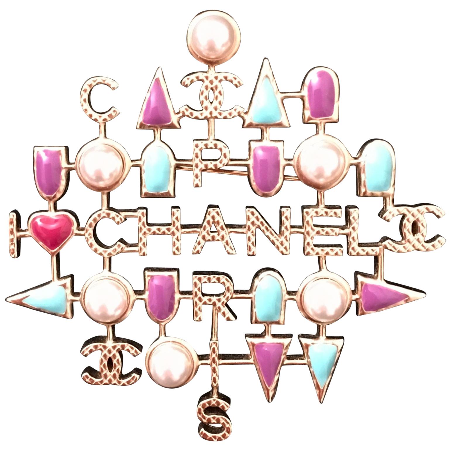 Chanel Pearl and Multi colored stones Brooch / Pin   In New Condition In Boca Raton, FL