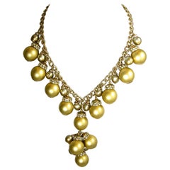 Anka Gold Tone Dangling Ball Necklace
