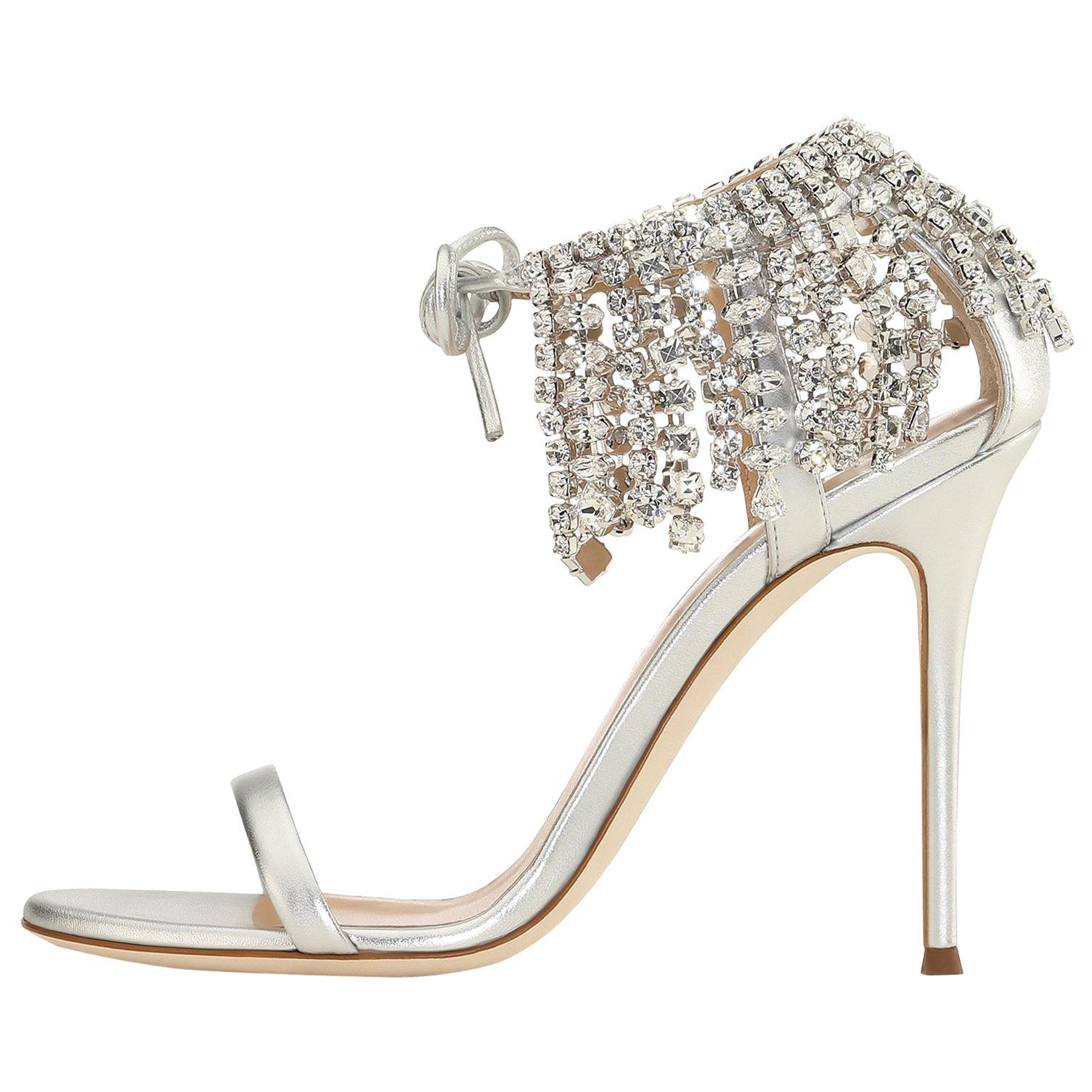 silver giuseppe heels