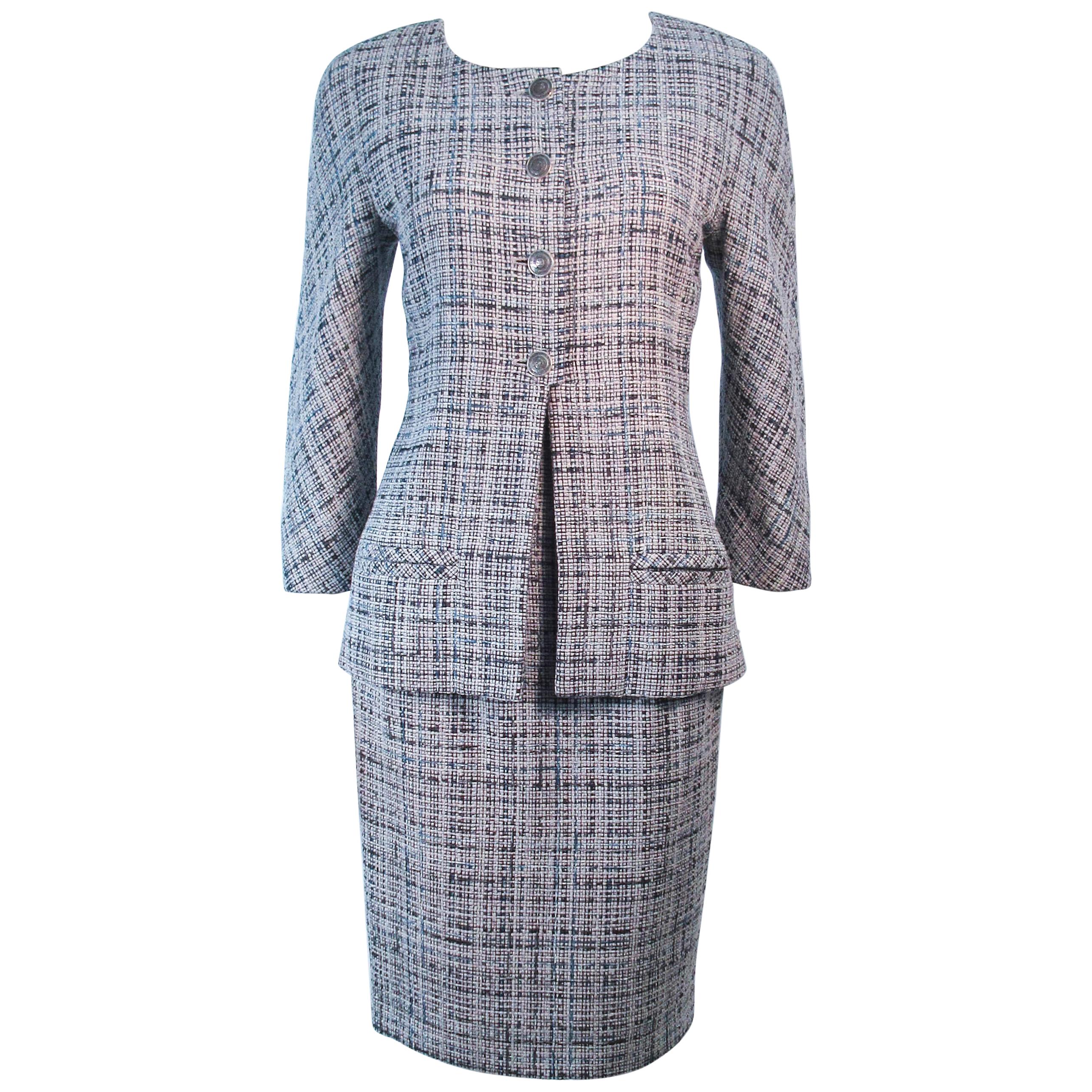 CHANEL Grey and Boucle Skirt Suit Size 42 at 1stDibs | chanel skirt ...