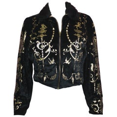 Vivienne Westwood Portrait Collection Black Velour Bomber Jacket, AW 1990